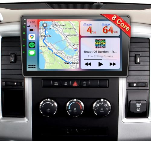 8 Core Android Car Stereo Radio for Jeep Wrangler JK 2007-2018 with Wireless CarPlay/Android Auto, 10 Touch Screen Head Unit GPS WiFi AM/FM SWC