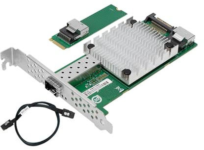 JTQYFI Carte réseau en fibre optique 10 Gbit/s vers puce SFP+ 82599 Single Port-10-GbE module fibre optique pour serveur de bureau