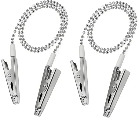 2 PZ Argento 12 '' Anziani/Per adulti/Bambino / Toddler Catenella di metallo Tovagliolo Clip di fissaggio Dentale Bib Catenaccio Titolare Cordino Neck Strap per Asciugamano Coperta Grembiule