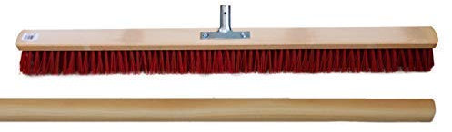 Escoba para calle y patio (2 unidades, 80 cm), color rojo