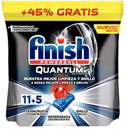 Finish Powerball Ultimate All in 1 pastiglie per lavastoviglie, efficace contro macchie secche, confezione risparmio 15 pillole