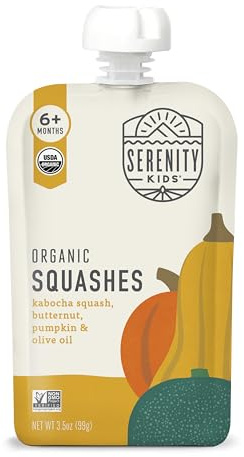 Serenity Kids Organic Baby Food Pouches, No Added Sugar, 3.5 Oz, 12 Pack