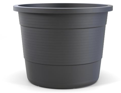 Plastard Blumentopf Ø 54 cm rund – Anthrazit – Pflanzkübel 78 Liter | Witterungs- UV- & frostbeständig, Pflanzkübel für Garten, Balkon & Terrasse, Pflanztopf mit Überlauf, Deko Blumenkübel