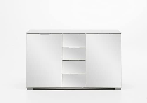 möbelando Kombikommode Easy Plus Kommoden in weiß mit 4 Schubladen und 2 Türen. Abmessungen (BxHxT) 130x83x41 cm