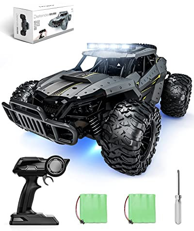 Tecnock Voiture Télécommandée 2,4GHz 1/16 RC Tout-Terrain - Jouet électrique Avec 2 Piles, 60 Min de Lecture et Phare LED - Cadeau pour Enfants et Adultes