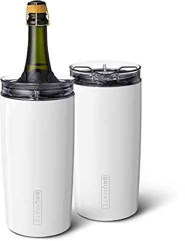 BrüMate Togosa 2-in-1 Wine Chiller Bucket & Pitcher | 100% Leakproof Locking Lid | Portable Chiller Fits Most Wine, Champagne, & Liquor Bottles | Perfect Wine Gift | 49oz (Ice White)
