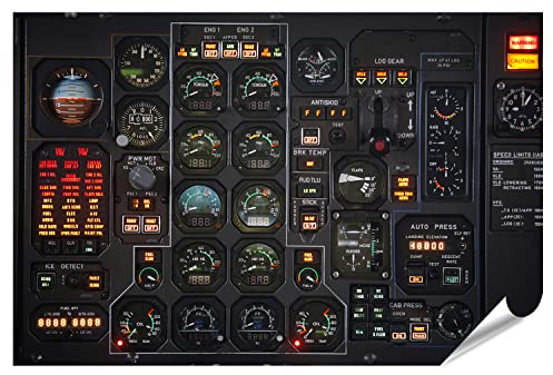 islandburner XXL Bild Poster Flugzeug Cockpit Anzeige Instrumente Premium Bilder Fotodruck ILSZ-PGR