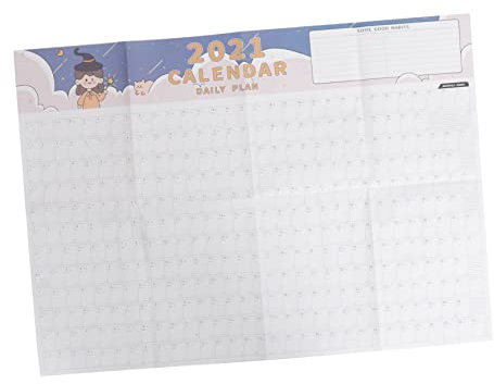 MAGICLULU Kalender Wandkalender 2 Stück 2021 Studienplan Papier Wand Calendarios De Adviento Tageswand 2021 Memo 2021 Tagesplan Papierposter Wand Notizblöcke Stendig Kalender