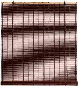 La zappa Tapparella in bambù Africa arrotolamento a carrucola con supporto in legno da esterno (200 x h 300 cm, Marrone Scuro)