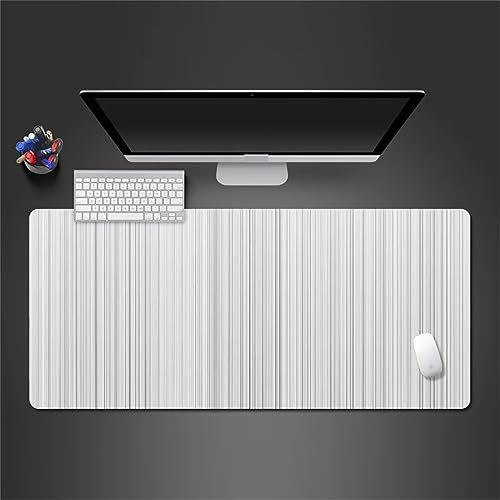 TengYuer Gaming Mauspad Weiß Grau, XXL Gaming Mauspads 31.5x15.7x0.1 Zoll Verlängertes Großes Mauspad Schreibtischauflage, rutschfeste Gummibasis Einfach Zu Reinigen für Gamer/Desktop/Büro/Zuhause