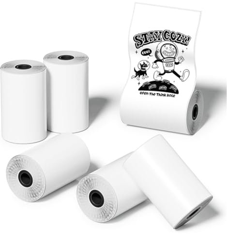 Weißer Taschendrucker, 30 x 57 mm, selbstklebendes Thermopapier für Taschendrucker, Schwarz auf Weiß