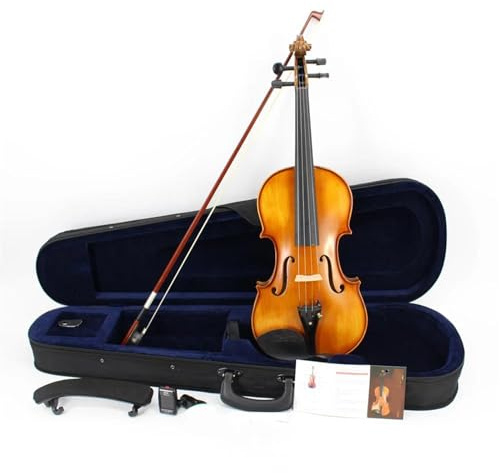 Violine Set Neue natürliche geflammte Ahorn-Violine 4 in voller Größe, handgefertigte Violine mit Saiten, Musikinstrument, Ebenholz, ausgestatteter Kofferbogen (Color : 4/4)