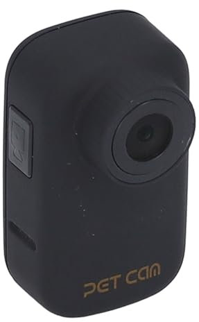 4K-Katzenhalsbandkamera, HD-Touchscreen-WLAN-Haustierkamera, Kleine Action-Sport-Hundekamera – Einzigartige Haustierinteraktion, Freihändige Aufnahme, Fernbedienung (Black)