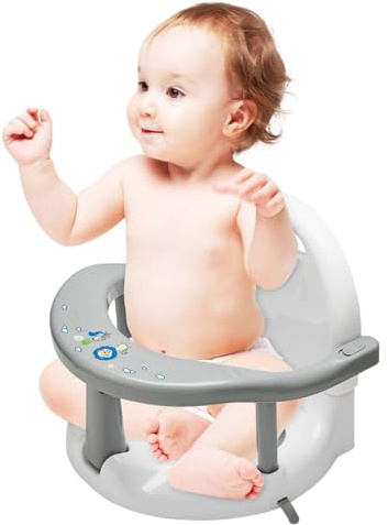 Asiento de baño para bebé, asiento de baño plegable antideslizante para | bebé, bonito asiento de baño envolvente con , necesidades diarias para bebés de 6 a 18 meses