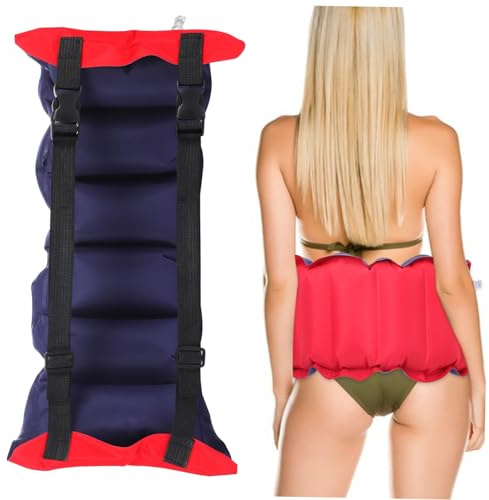 KOMBIUDA Schwimmgürtel Schwimmtrainingsgürtel Aufblasbar mit Luftdicht Verstellbare Gurte Tragbares Design Schnellverschluss für Anfänger und Verschiedene Altersgruppen Pool 74 X 27cm Canvas/PVC