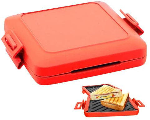 Microwave Toastie Sandwich Maker, Microwave Toastie Maker,The Toasty Microwave Sandwich Maker,Non-Stick Grilled Cheese Maker,No Electricity For Hot Dogs, Sandwiches