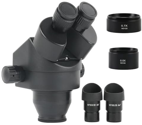 Mikroskopzubehör Kontinuierlicher Zoom 7X-45X Stereo-Binokularmikroskop WF10X/20mm Okular-Barlowlinse for Löten von Telefon-PCBs, 4,9X-45X (0,5X0,7X) Haltbarkeit und zuverlässige Leistung