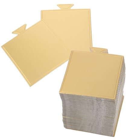 AUTSUPPL 100sheets Mini Cake Bases Square Cardboard Trays for Mousse Birthday and Wedding Cake Display for Parties and Celebrations