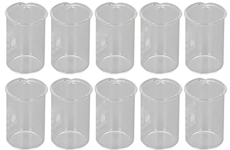 Lot de 10 Béchers en Verre Borosilicate, échelle Transparente, Outil D'expérimentation, Large Application, 10 Ml, 50 Ml, 100 Ml, 250 Ml, 500 Ml, 1000 Ml, Lot de 5, Bécher Doseur