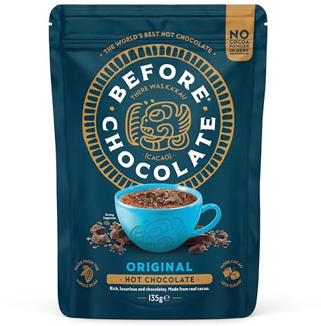 Before Chocolate - Original Hot Chocolate 135g, Made From Whole Cacao Bean - Dairy, Gluten, Nut & SOYA Free