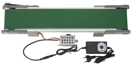 ECUTEE Nastro Trasportatore Elettrico Da Tavolo 500x100mm, Mini Distributore Automatico Trasportatore, Nastro Trasportatore Antistatico in PVC Velocità Regolabile 1,8-7,6cm/S