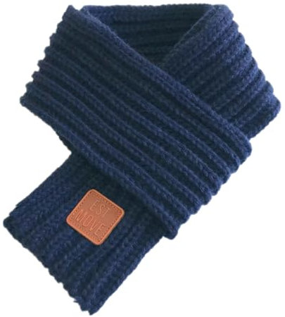 Whakano Winter Strickschal für Jungen Mädchen,Warme Schals Kinder,Nackenwärmer für Kinder,Baby Schal Winter,Halswärmer Mädchen,Gestrickter Kinderschal,Schön Schals,Winter Geschenk,Marineblau
