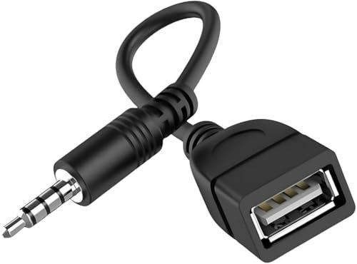 USB to Aux Audio Adapter, 3.5m Jack Audio Male to Female Cable for Playing Music, Usb 2.0 to Jack Adapter, USB to 3.5mm Converter for All Car Stereo Mp3 Player (2 Pack)