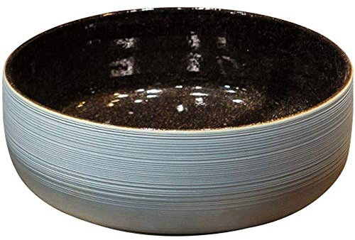 WOTZOV Lavandino Moderno in Ceramica - Lavandino da appoggio per Il Bagno - Tondo