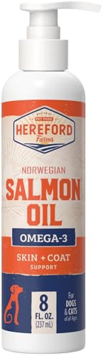 Salmon Oil for Dogs and Cats, Fish Oil for Skin and Coat Health, Omega-3 EPA & DHA Liquid Supplement (8 oz.)