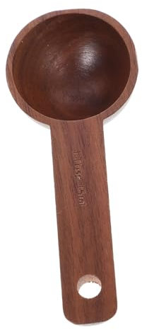 Alipis Wooden Coffee Scoop Black Walnut 15ml Small Measuring Spoon for Ground Coffee and Tea Beans, Single Piece Wooden Measuring Scoop for Kitchen Storage Canisters