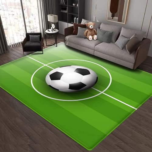 3D-Druck Weicher Kinderzimmerteppich Fußball 80 X 160 cm - Rutschfester Teppich Mit Niedrigem Flor - - Anti-Flecken, Fusselt Nicht: Umweltfreundlich - Leicht Zu Reinigen - Polyesterfaser -918695881