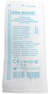 10x Leinatex-Verbandpäckchen DIN 13151-K 6 x 8cm ALUMINIUM-BEDAMPFT - steril - reduziertes ANGEBOT