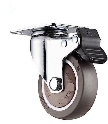 2 Stück TPR Lenkrollen Heavy Duty mit Doppelrollen mit Bremse Keine Geräusche Feststellbare Räder
