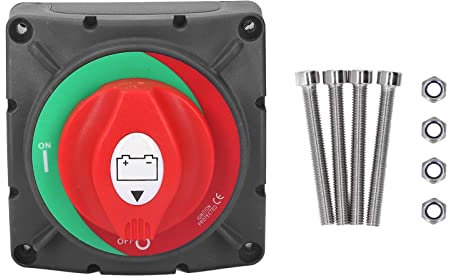 Battery Disconnect Switch | 600A 48V DC Cut Off Isolator | ABS & Copper Construction for RV/Marine/Solar Systems | with On - Off Position & External Ignition Protection