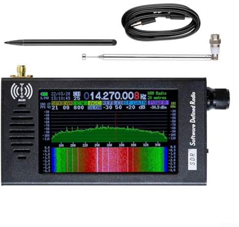 ZMdooreasy Receptor de radio digital portátil con pantalla LCD IPS de 4.3 pulgadas AM, FM, CW, WFM SSB, radio de onda corta de 100 KHz-149 MHz, batería integrada de 5000 mAh