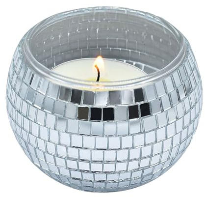 Portacandele rotondo a forma di sfera, a specchio, per candele votive decorative, centrotavola, decorazioni per matrimoni, vaso acrilico