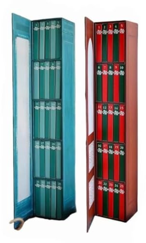 Mini Book Advent Calendar for Hanging, Literary Countdown Calendar with 24 Miniature Books, Christmas Decoration for Book Lovers, for Readers and Decoration Lovers (Mix)