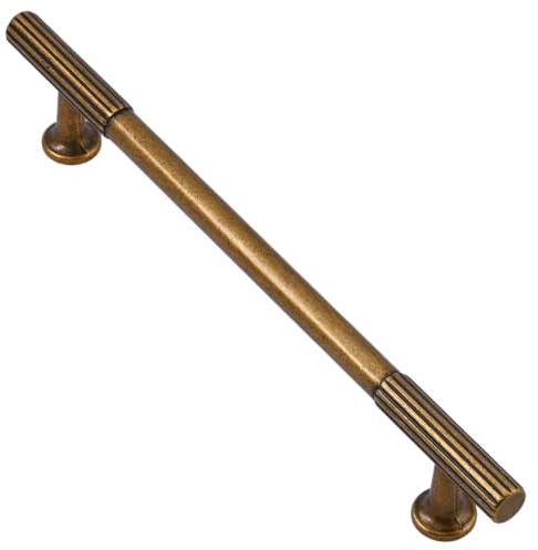 Asimerdeco 10 Pack Antique Brass Cabinet Pulls 6.3 Inch(160mm) Kitchen Cupboard Handles Solid Zinc Alloy Cabinet Hardware Drawer Pulls