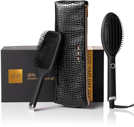 ghd Glide Festive Gift Set - Smoothing Hot Brush with Paddle Brush andheat-Resistant Bag, Frizz-Free Finish