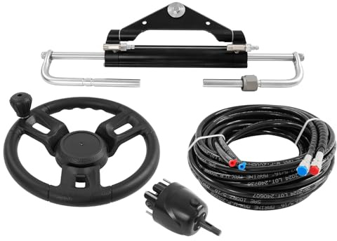 Système de direction hydraulique hors-bord 150 CV avec volant et cylindre de direction hydraulique pour bateaux, yachts, bateaux de pêche jusqu'à 150 CV