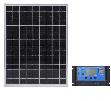 XUMIUZIY Chargeur de Panneau Solaire Monocristallin Universel pour Voiture Bateau RV Chargeur Solaire Compact pour les Aventures en Plein Air (15W)