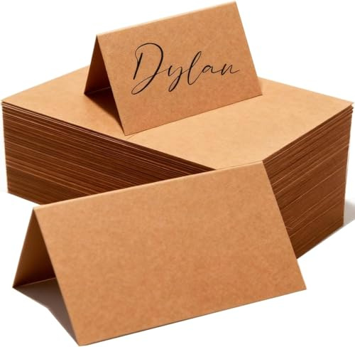 120Pcs Cartes de Place Brun, BetterJonny Marque Place Mariage Porte Nom Table Cartons Placement Cartes de Nom Anniversaire Carte De Table pour Table Réceptions Fêtes Evénements Célébrations