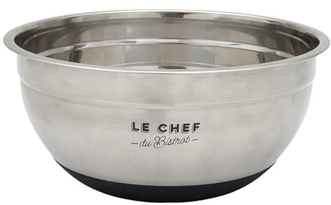HowHomely Bol en acier inoxydable de 26 cm avec fond antidérapant - Saladier - Bol de cuisson - Bol mélangeur - Cuisson - Mariner - Moderne