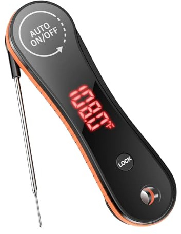 Thermomètres de cuisson de précision avec affichage verrouillable, arrêt automatique, viande numérique ABS pour griller et pâtisserie, arrêt automatique de cuisine numérique