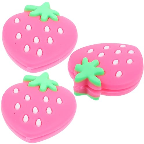 DOITOOL Ammortizzatori da Tennis in Silicone a Forma di Fragola 3 Pezzi Smorzatori di Vibrazioni per Racchette da Tennis Riduzione Vibrazioni e Stabilità per Gioco Sportivo