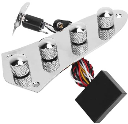 YDuupxe Piastra di Controllo per Chitarra Precablata, Scheda Preamplificatore per Basso in Ferro e ABS con Manopole in Metallo, Interruttore Passivo Attivo EQ a 3 Bande, per Bassisti Stile