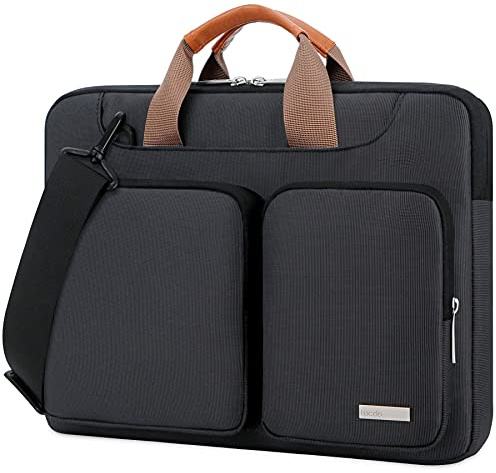Lacdo 360° Protectora Funda Portátil para 15.6 Pulgadas Lenovo IdeaPad/ThinkPad, HP Pavilion 15, 15.6 ASUS TUF Gaming/ViovoBook, Acer Aspire 3 5 7, Dell Inspiron 15, Samsung HP ASUS Chromebook, Negro