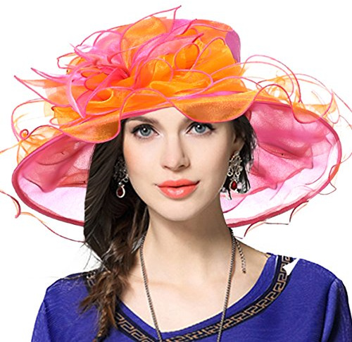 VECRY Damen Organza Kirche Derby Fascinator Braut Hochzeit Sonnenhüte