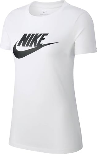 Nike Damen W Nsw te essntl ikon fremtidig T shirt, Weiß / Schwarz, XS EU