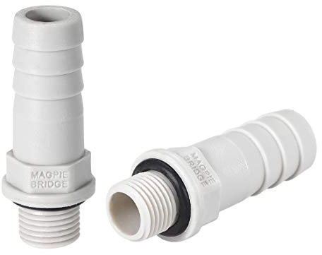 sourcing map Adaptador de montaje de manguera de lengüeta de PVC de 10mm o de 25/64 de lengüeta x 1/8 con Tubo macho G 2uds